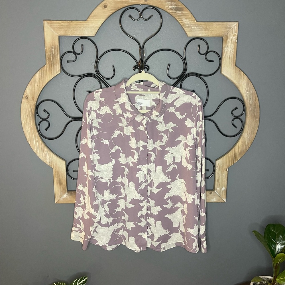 Nordstrom Lavender Floral Blouse